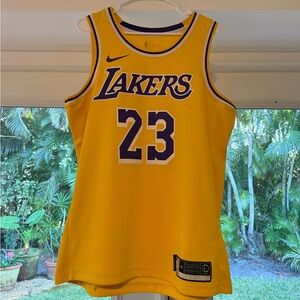 Nike Yellow Los Angeles Lakers #23 Basketball Jersey with Purple Accents
